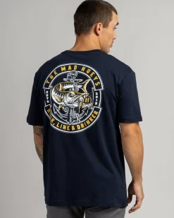 The Mad Hueys Hooked Cuda T-Shirt Navy Sale