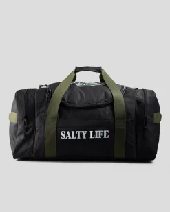 Salty Life Hooked Duffle Bag Black/army Green Discount