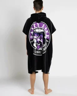 Salty Life Hooked V2 Hooded Towel Black/maroon Hot