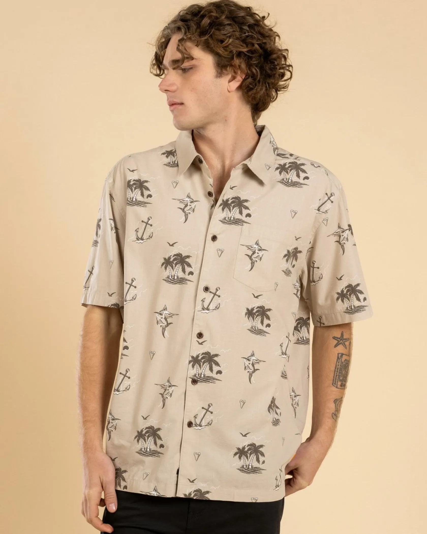 Quiksilver Horizon Haze Short Sleeve Shirt Cloudy Gray Discount