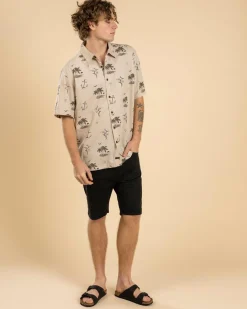 Quiksilver Horizon Haze Short Sleeve Shirt Cloudy Gray Discount