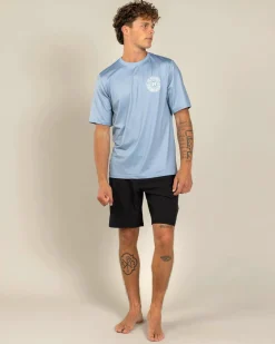 The Mad Hueys Hueys Good Life Short Sleeve Surf T-Shirt Steel Blue Discount