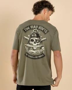 The Mad Hueys Hueys Pirate T-Shirt Olive New