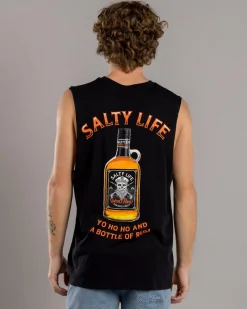 Salty Life Hurricane Muscle Tank Black Hot