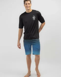 Rip Curl Icons Surflite UPF Short Sleeve Rash Vest Black Discount
