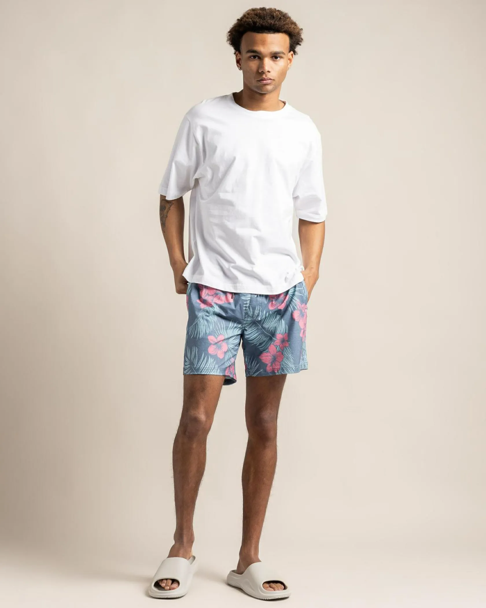Jacks Idyllic Elastic Waist Shorts Slate Blue Sale