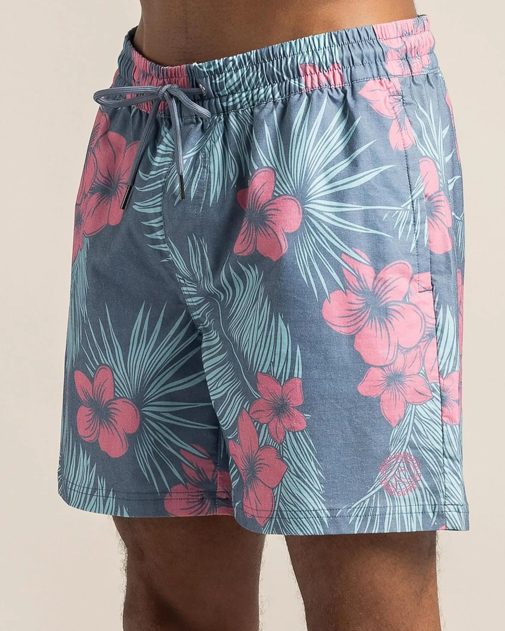 Jacks Idyllic Elastic Waist Shorts Slate Blue Sale