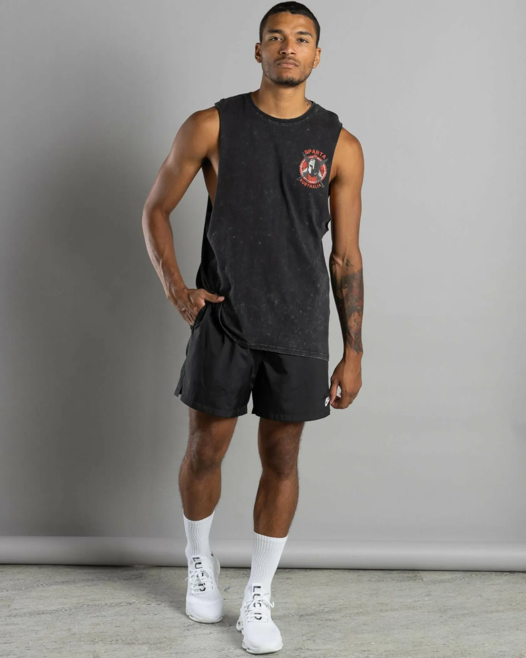Sparta Immortal Muscle Tank Black Acid Clearance