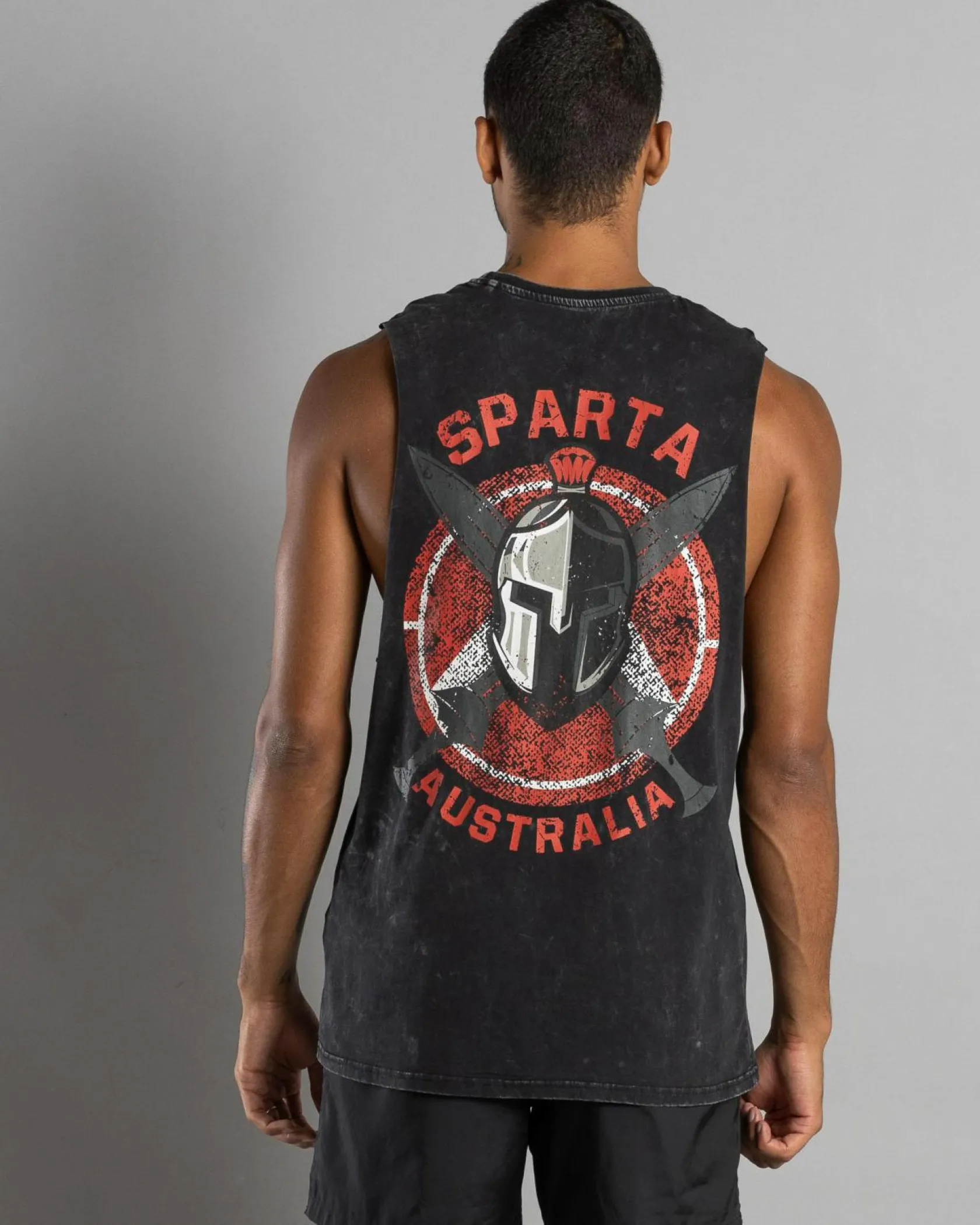 Sparta Immortal Muscle Tank Black Acid Clearance
