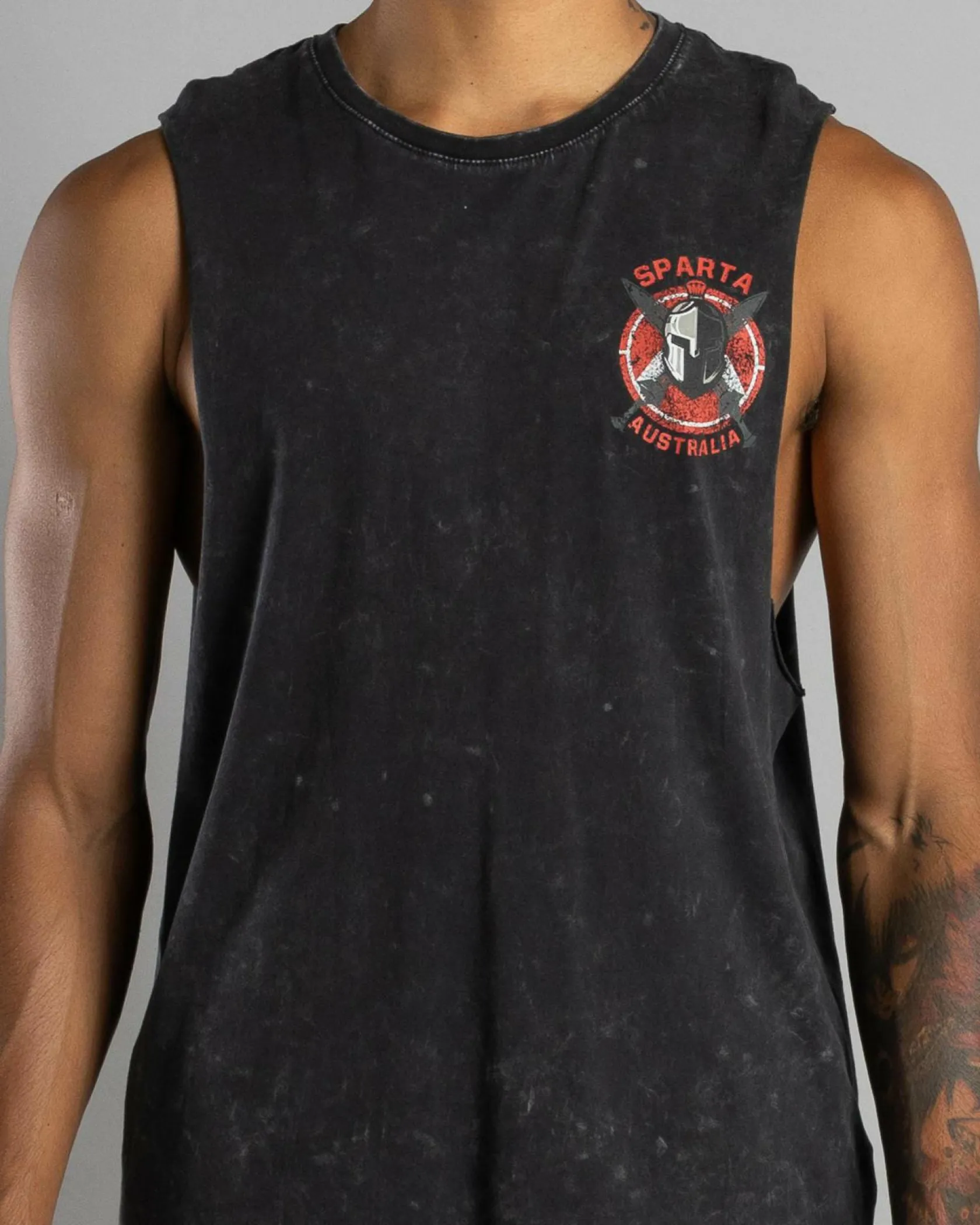 Sparta Immortal Muscle Tank Black Acid Clearance