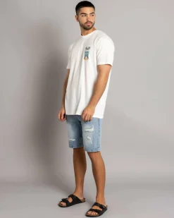 Jacks Impel Denim Shorts Mid Blue New