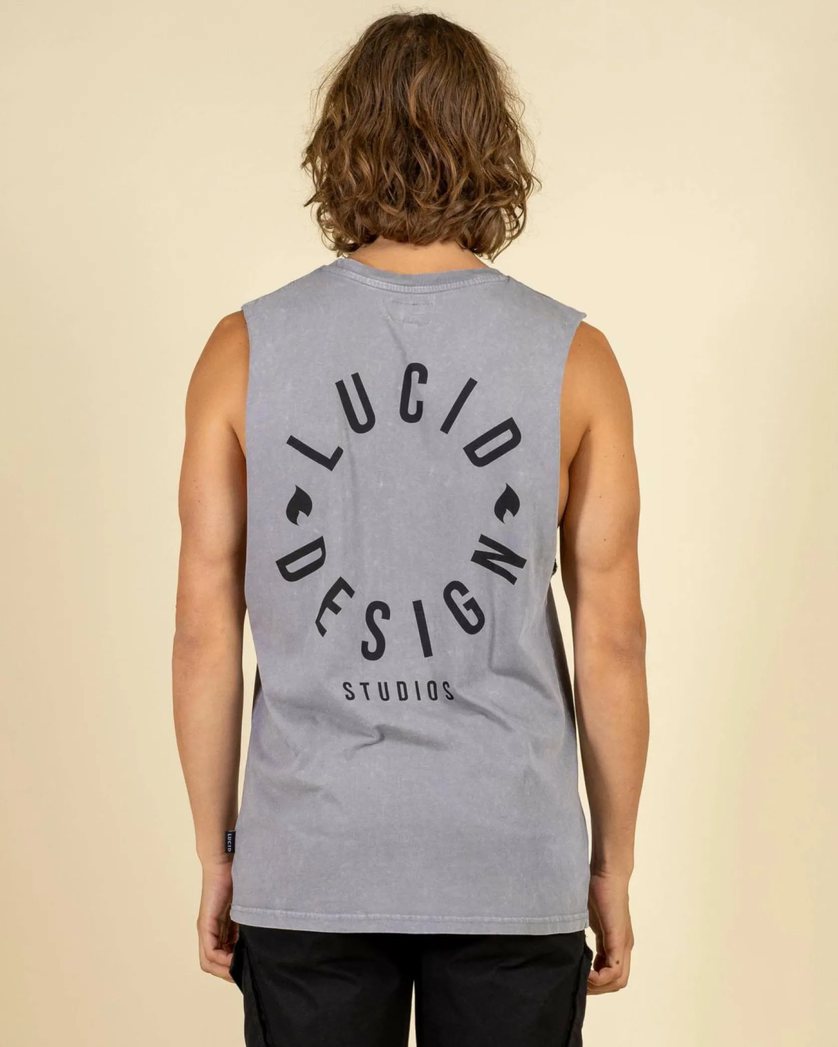 Lucid Inception Muscle Tank Lt Grey Acid Best