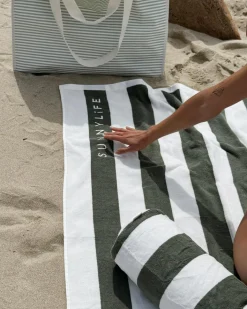 Sunnylife Inflatable Beach Pillow Olive Discount