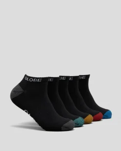 Globe Ingles Ankle Socks 5 Pack Black Best