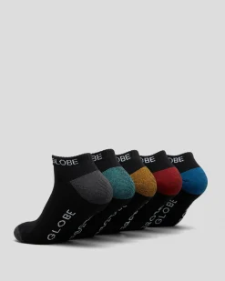 Globe Ingles Ankle Socks 5 Pack Black Best