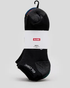 Globe Ingles Ankle Socks 5 Pack Assorted New
