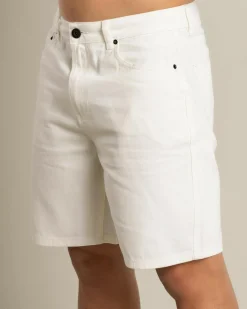 Lucid Inhabit Denim Walk Shorts Off White New