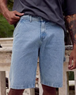 Lucid Institute Denim Walk Shorts Washed Blue Online