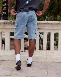 Lucid Institute Denim Walk Shorts Washed Blue Online