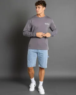Lucid Institute Denim Walk Shorts Washed Blue Online