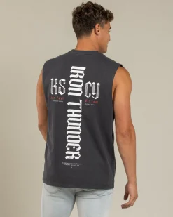 Kiss Chacey Iron Thunder Relaxed Muscle Tank Pigment Black New