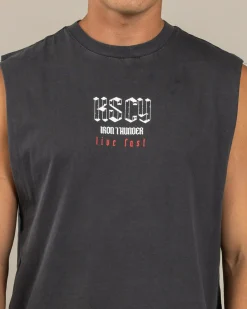 Kiss Chacey Iron Thunder Relaxed Muscle Tank Pigment Black New