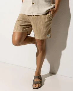 Rhythm Jacquard Linen Jam Shorts Sand Outlet