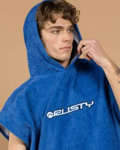 Rusty Just Surfing Hooded Towel Royal Blue Hot