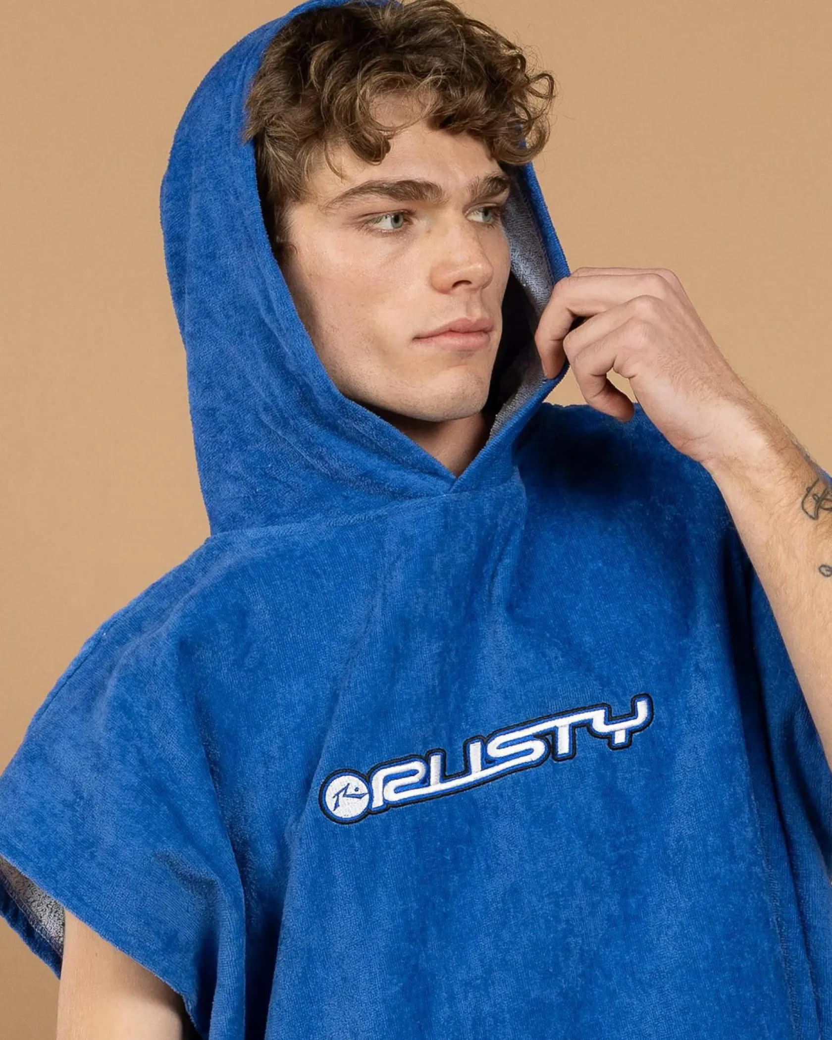 Rusty Just Surfing Hooded Towel Royal Blue Hot