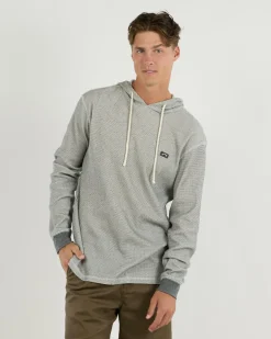 Billabong Keystone Pullover Knit Hoodie Oatmeal Heather Clearance