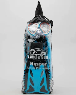 Land & Sea Sports Kids' Nipper Junior Snorkel & Fin Set Blue Sale