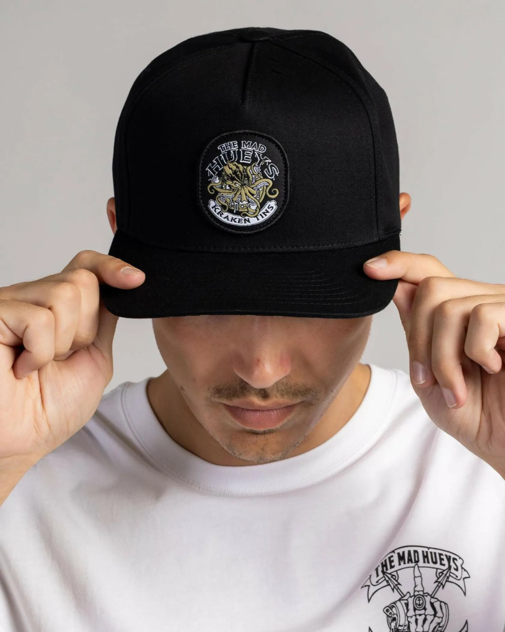 The Mad Hueys Kraken Port Hole Snapback Cap Black Best