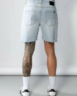 Kiss Chacey KS5 Slim Denim Shorts Sunbleached Blue New