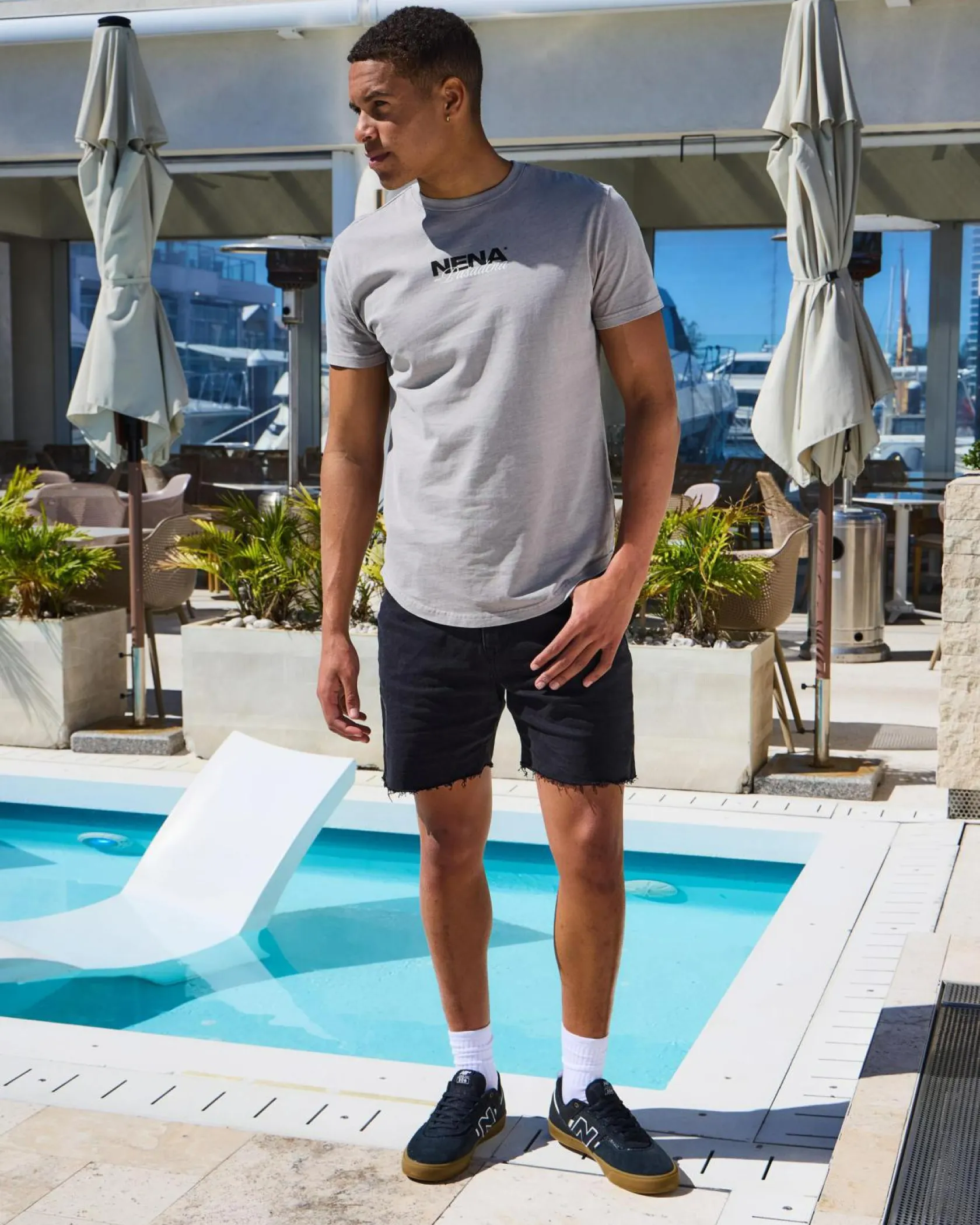 Kiss Chacey KS5 Slim Denim Shorts Vintage Black Hot