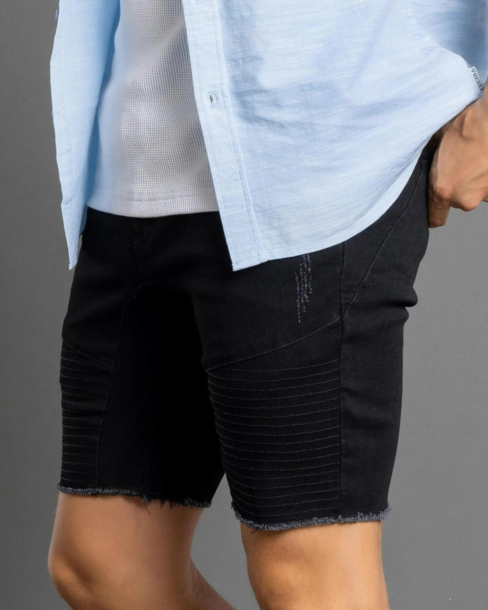 Lucid Laneway Walk Shorts Washed Black New