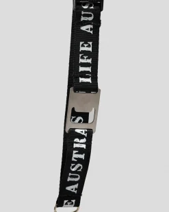 Salty Life Last Drinks Lanyard Stubby Cooler Black Discount