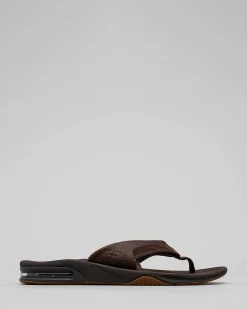 Reef Leather Fanning Dab Thongs Dark Brown Sale