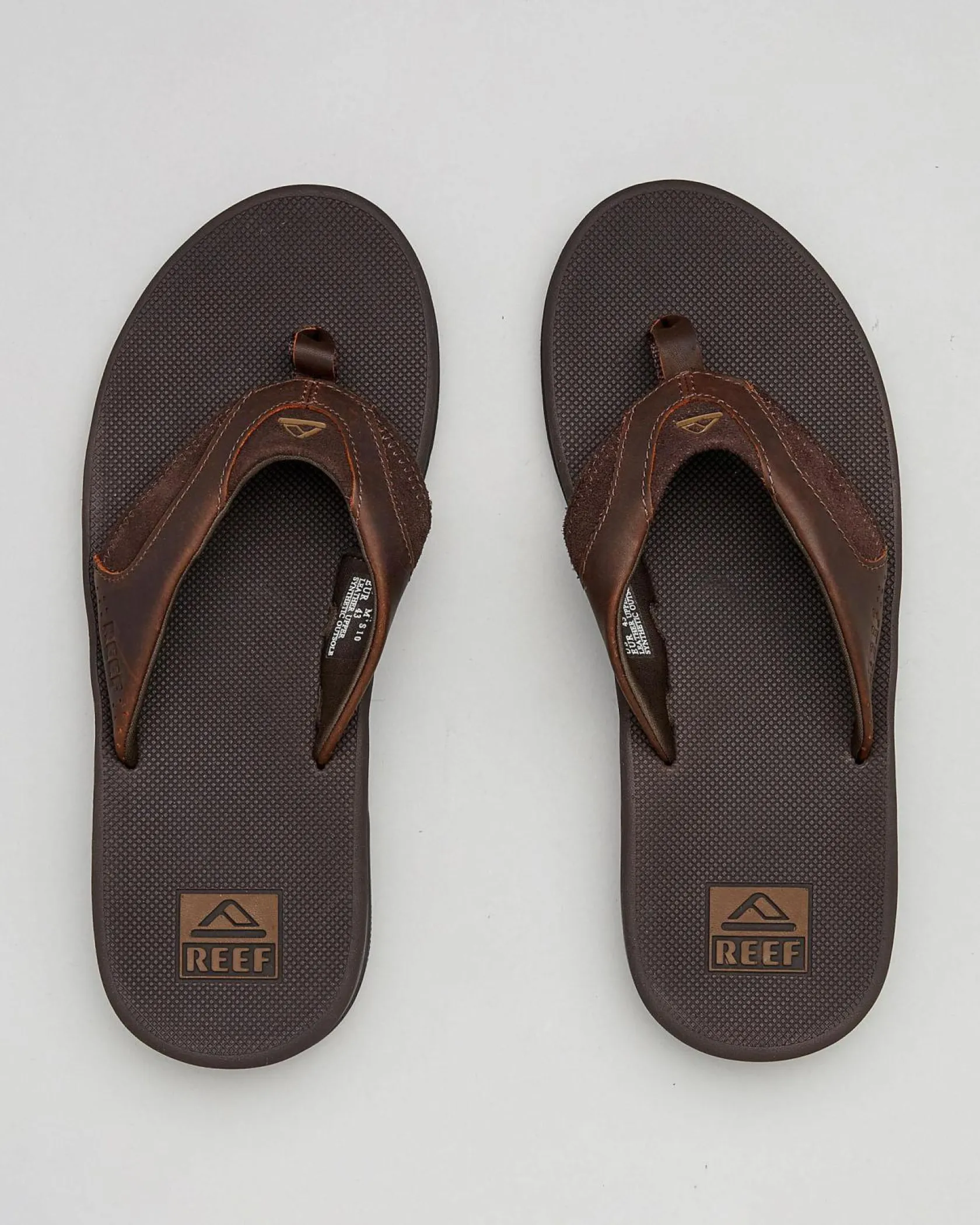 Reef Leather Fanning Dab Thongs Dark Brown Sale