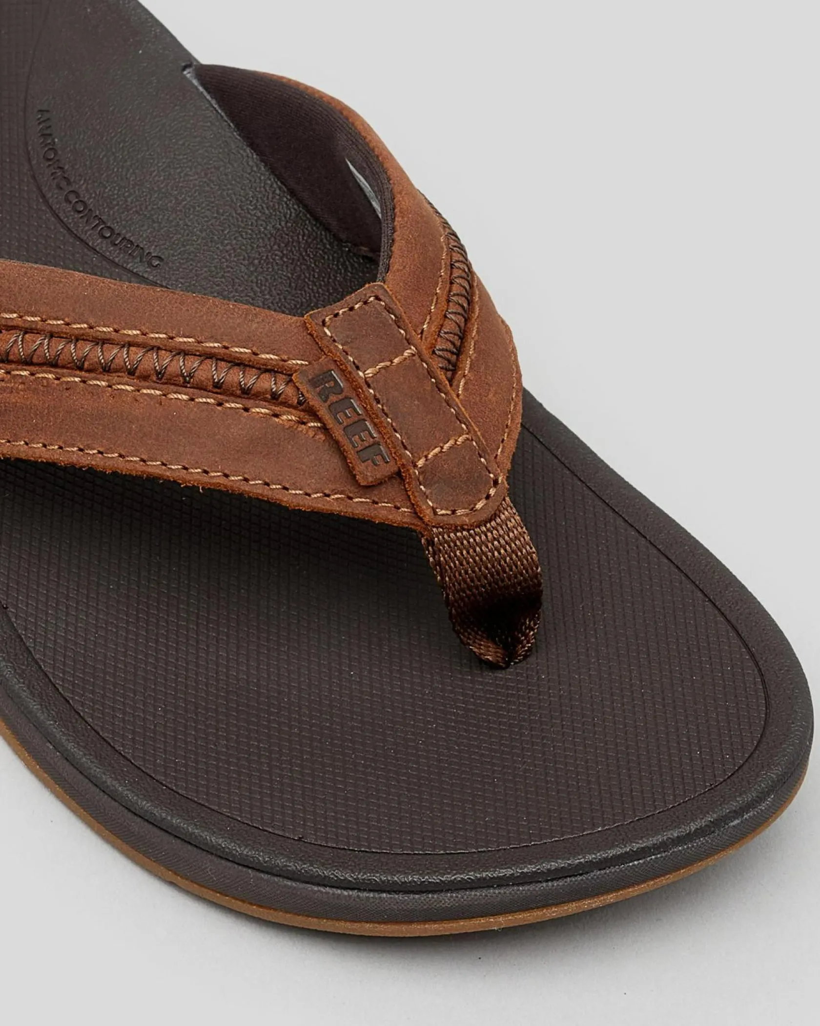 Reef Leather Ortho Coast Thongs Dark Brown Discount