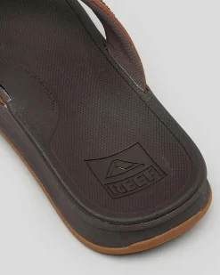 Reef Leather Ortho Coast Thongs Dark Brown Discount