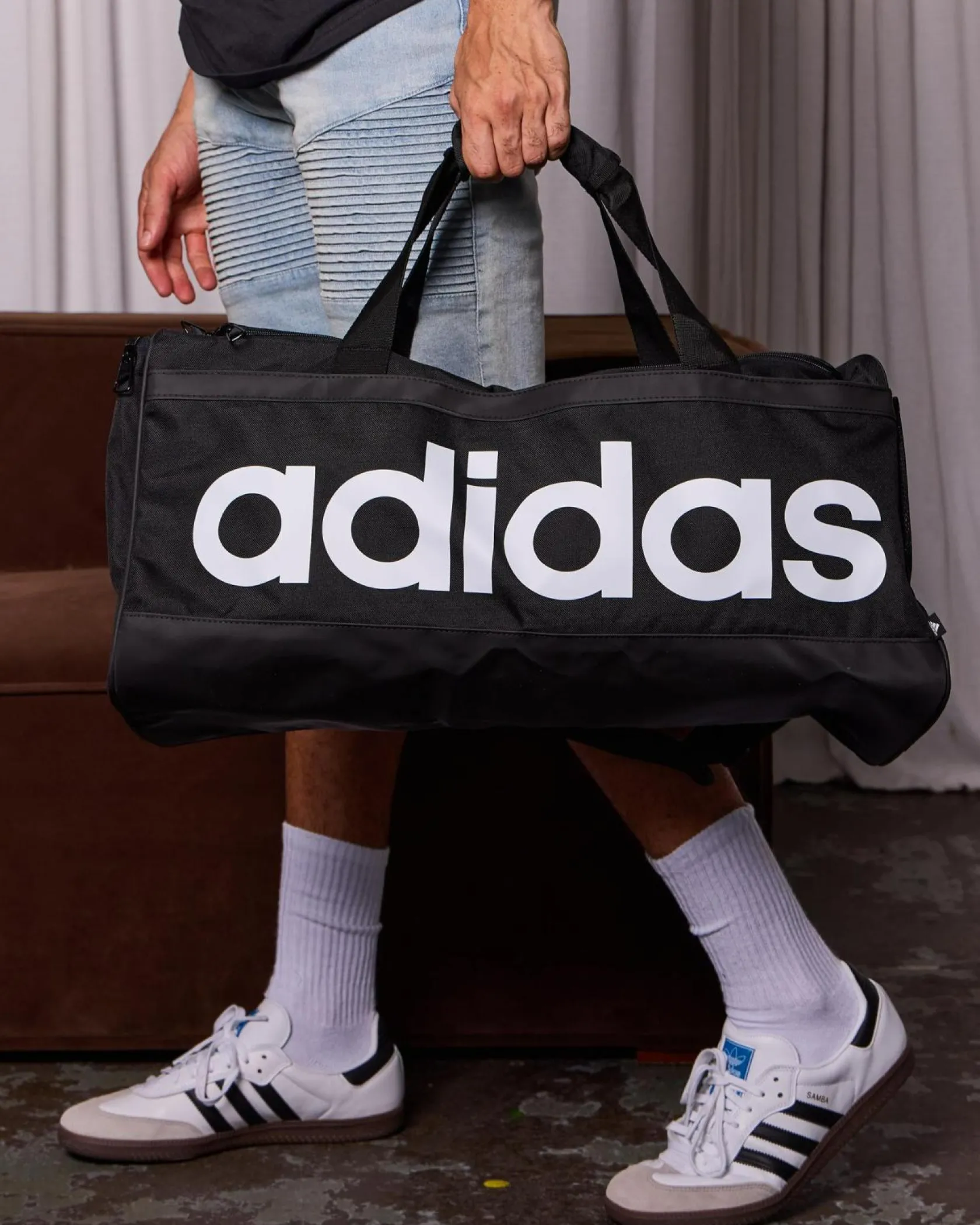 adidas Linear Duffel Bag Black/white Outlet