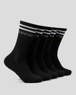 Lucid Linked Socks 5 Pack Black Best