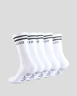 Lucid Linked Socks 5 Pack White Hot