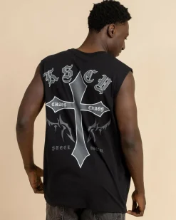 Kiss Chacey Lithium Relaxed Muscle Tank Jet Black Hot