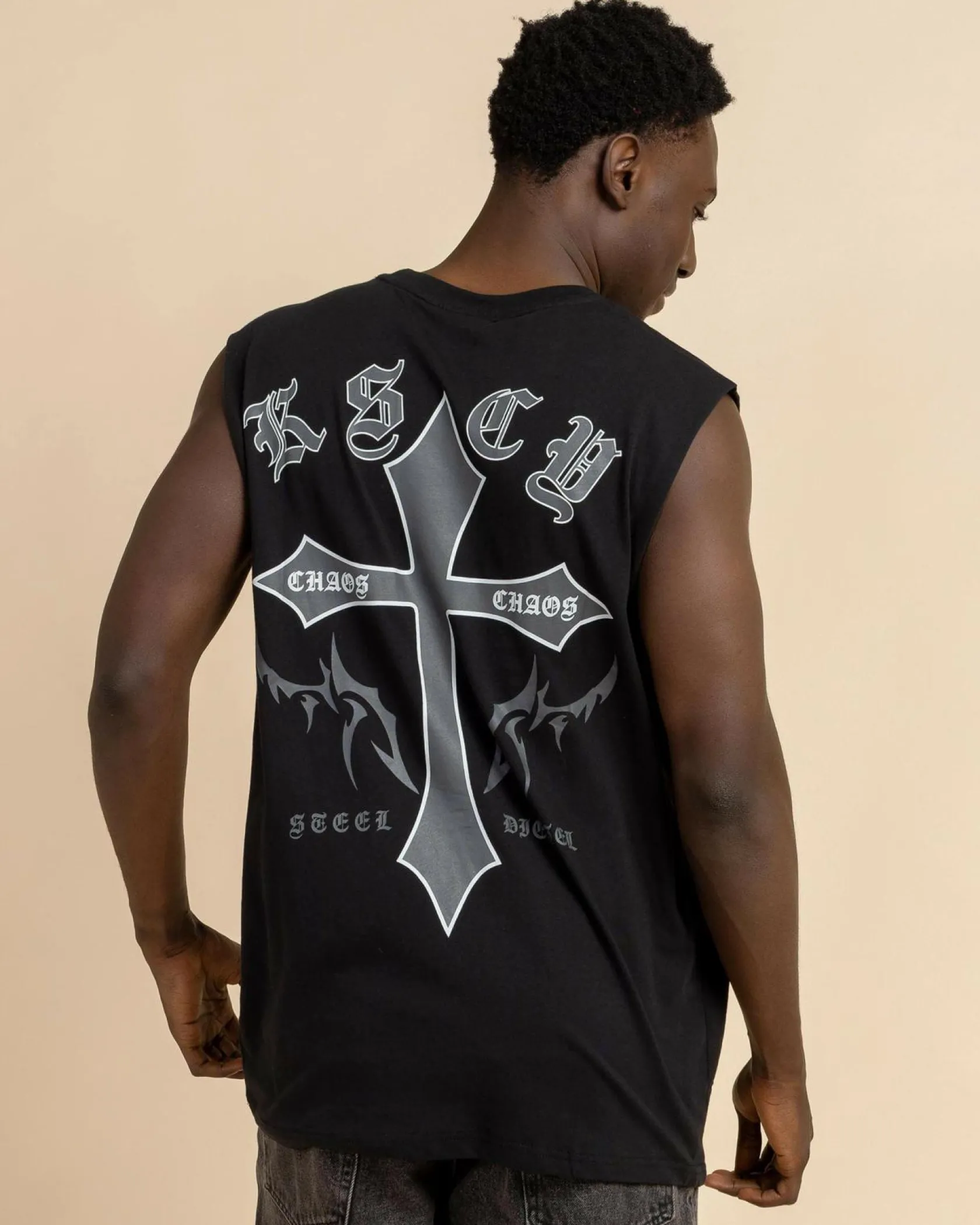 Kiss Chacey Lithium Relaxed Muscle Tank Jet Black Hot