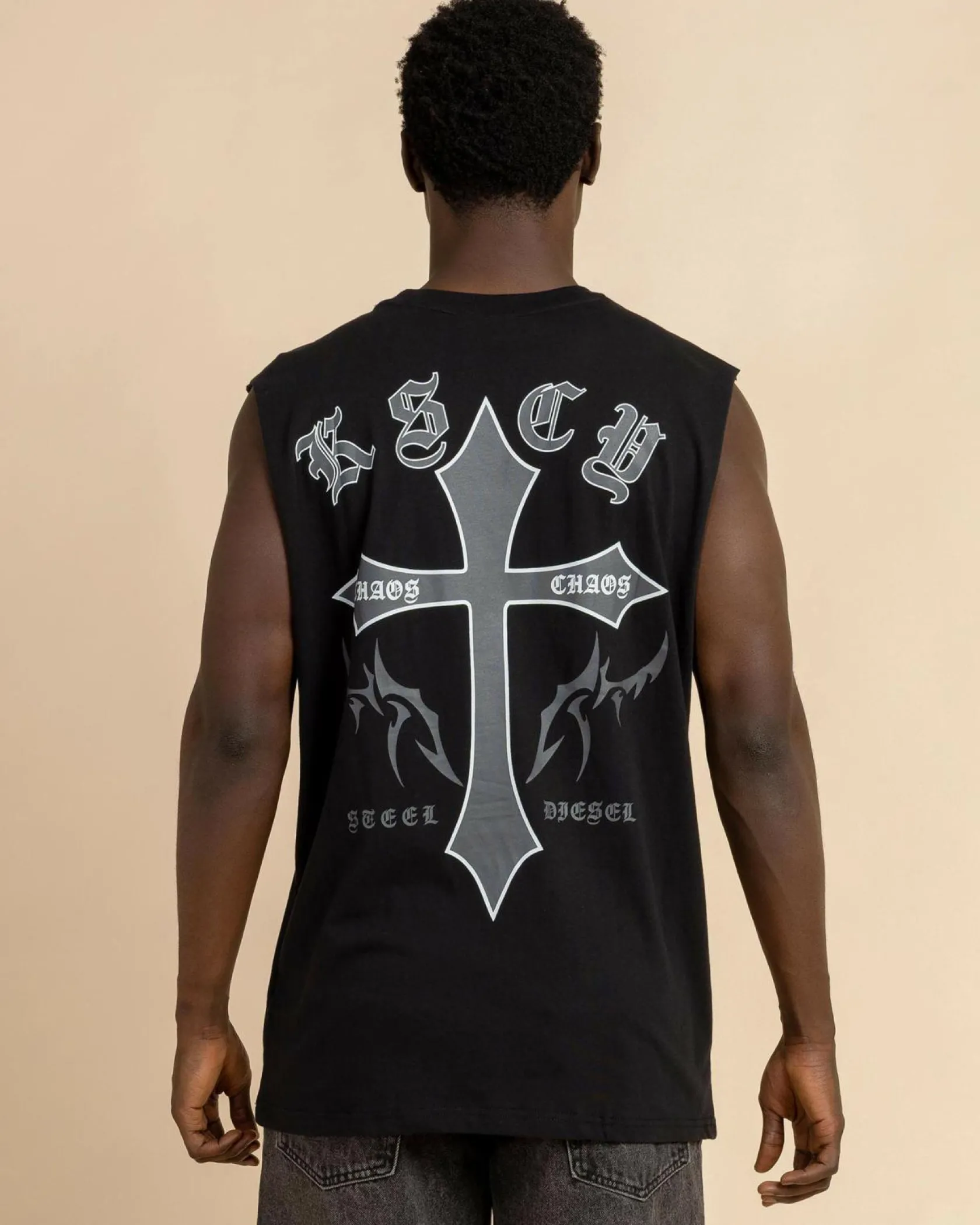 Kiss Chacey Lithium Relaxed Muscle Tank Jet Black Hot