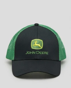 John Deere Logo Mesh Back Cap Black/green New