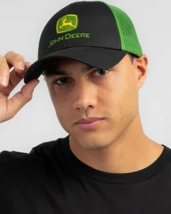 John Deere Logo Mesh Back Cap Black/green New
