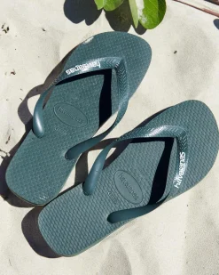 Havaianas Logo Thongs Green Olive