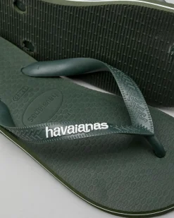 Havaianas Logo Thongs Green Olive